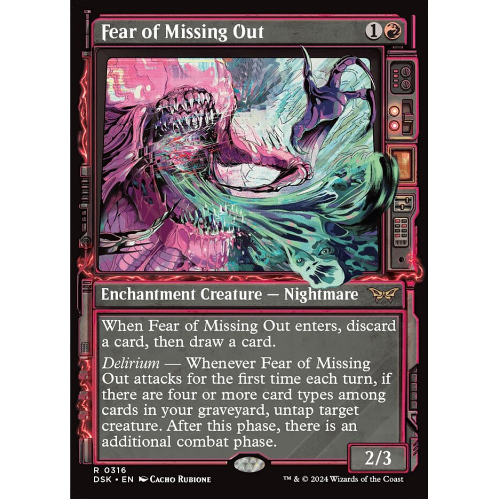 Fear of Missing Out, 316, rare, Magic: The Gathering, Duskmourn: House of Horror
