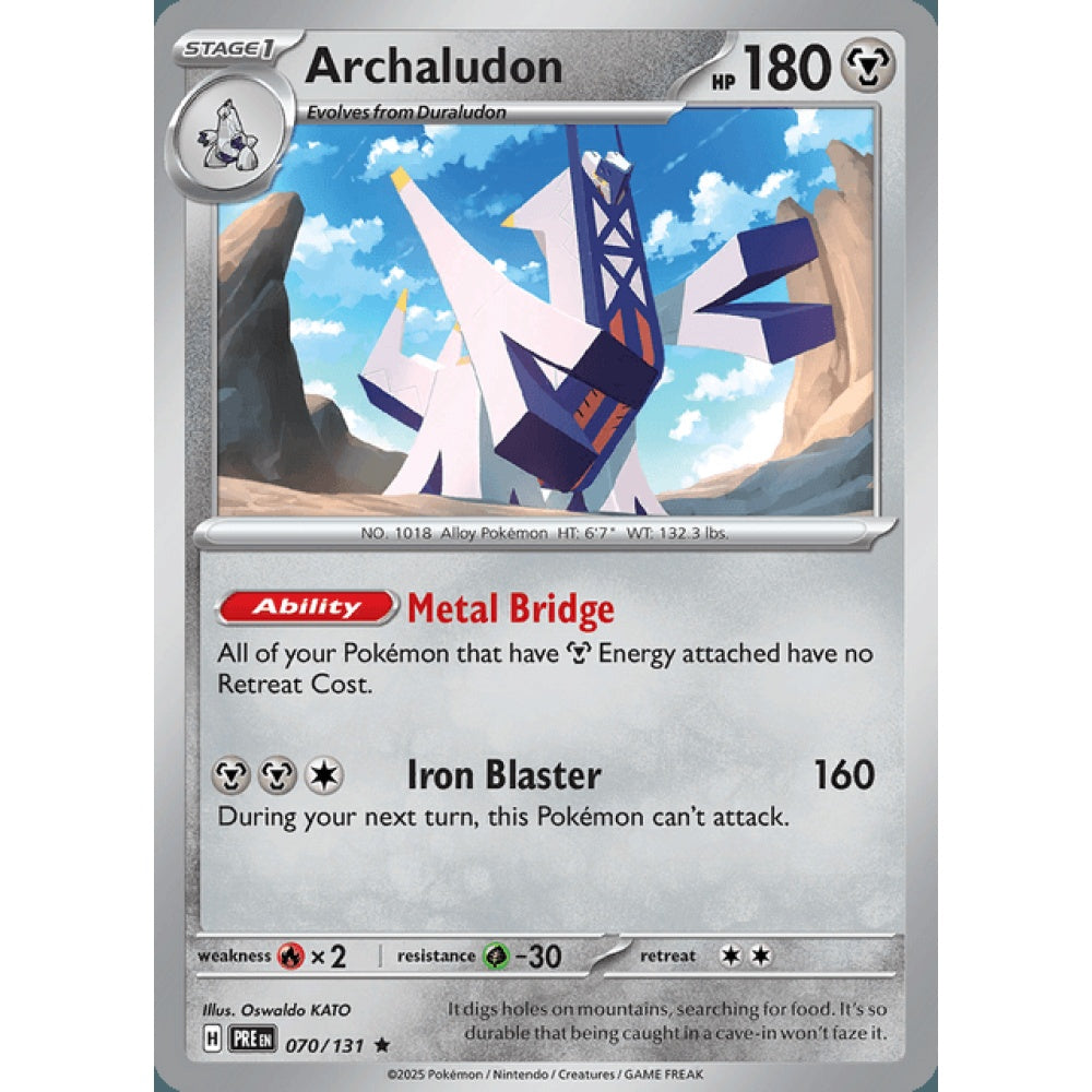 Archaludon Rare 070/131 Pokemon Card Game Prismatic Evolutions
