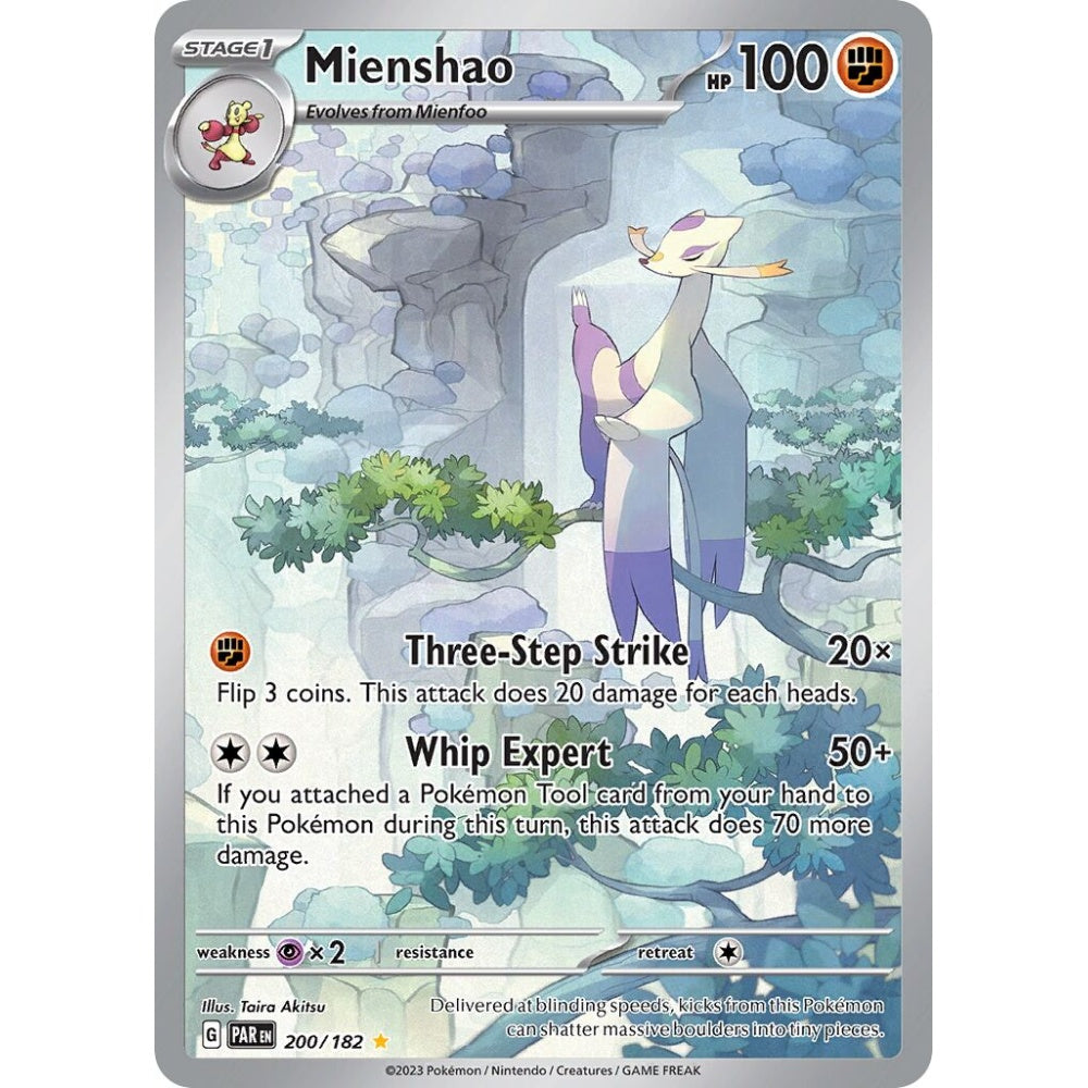 Mienshao Illustration Rare 200/182 Pokemon Card Game Paradox Rift