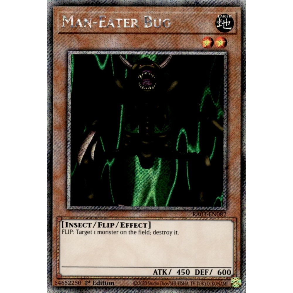 Man-Eater Bug RA03-EN082 QCR Quarter Century Secret Rare Yu-Gi-Oh Quarter Century Bonanza in Art