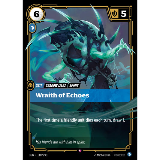 Wraith of Echoes OGN-118/298 Riftbound Card Game Origins Rare