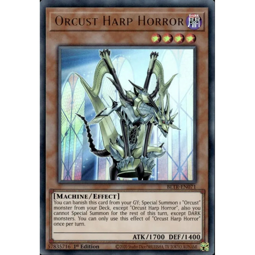 Orcust Harp Horror, BLTR-EN071, Ultra Rare, Yu-Gi-Oh!, Battles of Legend: Terminal Revenge