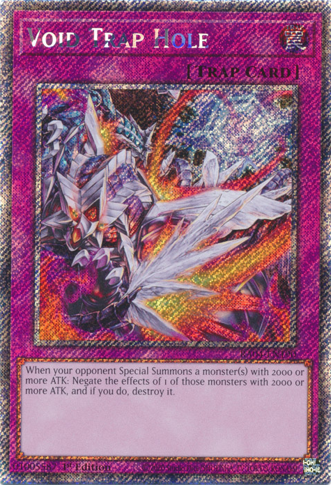 Void Trap Hole RA04-EN190 Platinum Platinum Secret Rare Yu-Gi-Oh Quarter Century Stampede in Art