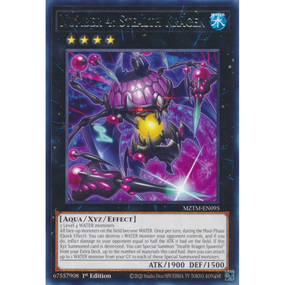 Number 4: Stealth Kragen MZTM-EN095 Rare Rare Yu-Gi-Oh Maze of the Master in Art