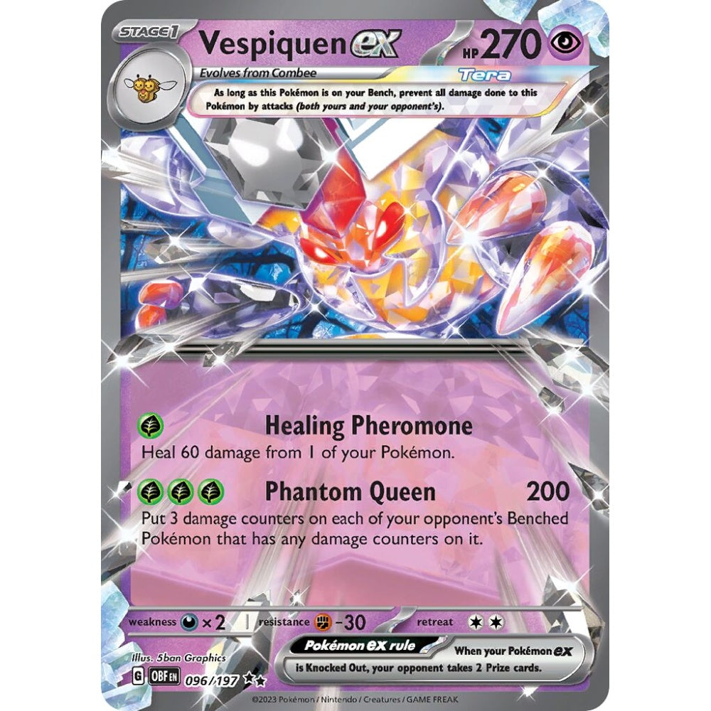 Vespiquen ex Double Rare 096/197 Pokemon Card Game Obsidian Flames