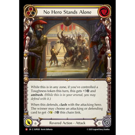 No Hero Stands Alone SUP020-RF Majestic Flesh & Blood Trading Card Game Super Slam in Rainbow Foil Art