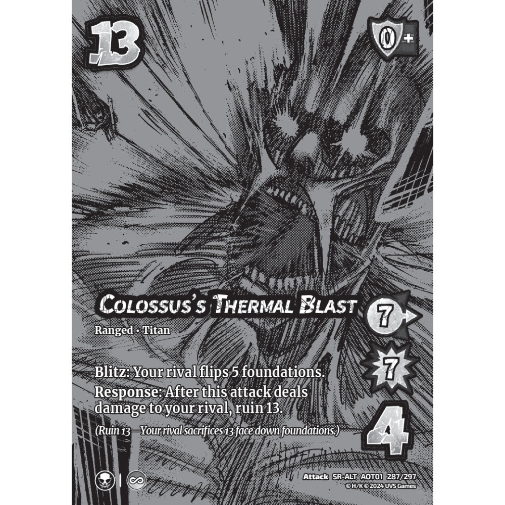 Colossus's Thermal Blast, 287/297, SR-ALT, UniVersus, Attack on Titan: Battle for Humanity