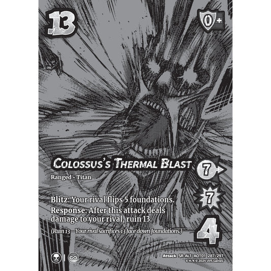 Colossus's Thermal Blast, 287/297, SR-ALT, UniVersus, Attack on Titan: Battle for Humanity