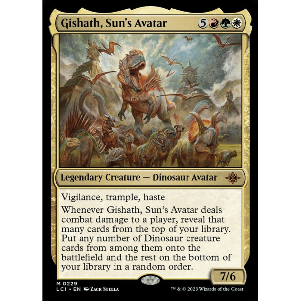 Gishath, Sun's Avatar mythic 229 Magic the Gathering The Lost Caverns of Ixalan