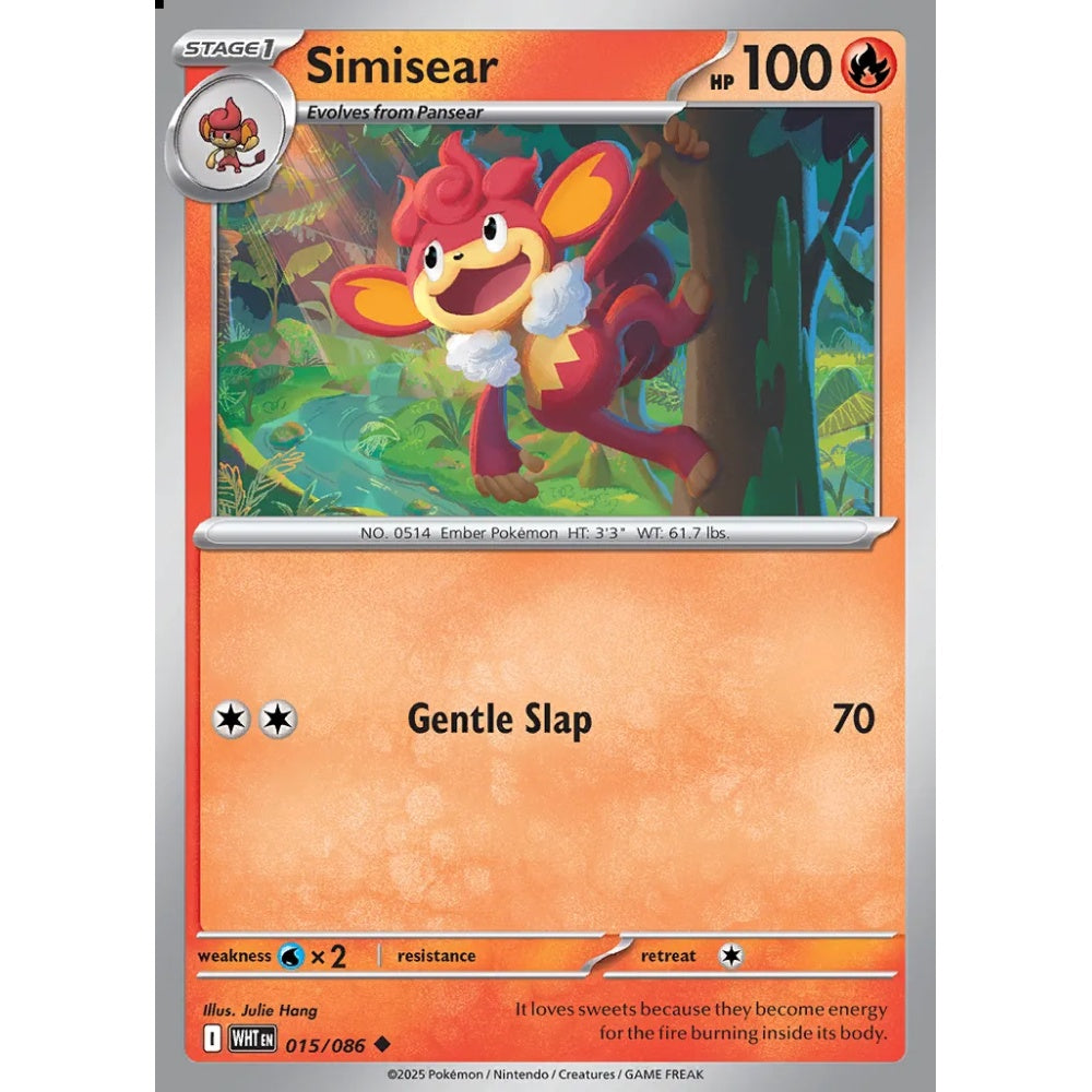 Simisear Uncommon 015/086 Pokemon Card Game White Flare