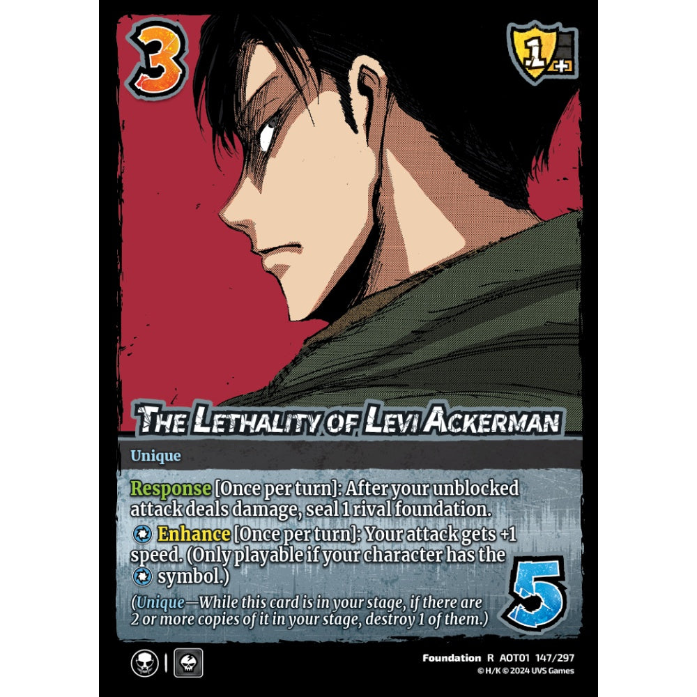 The Lethality of Levi Ackerman, 147/297, R, UniVersus, Attack on Titan: Battle for Humanity