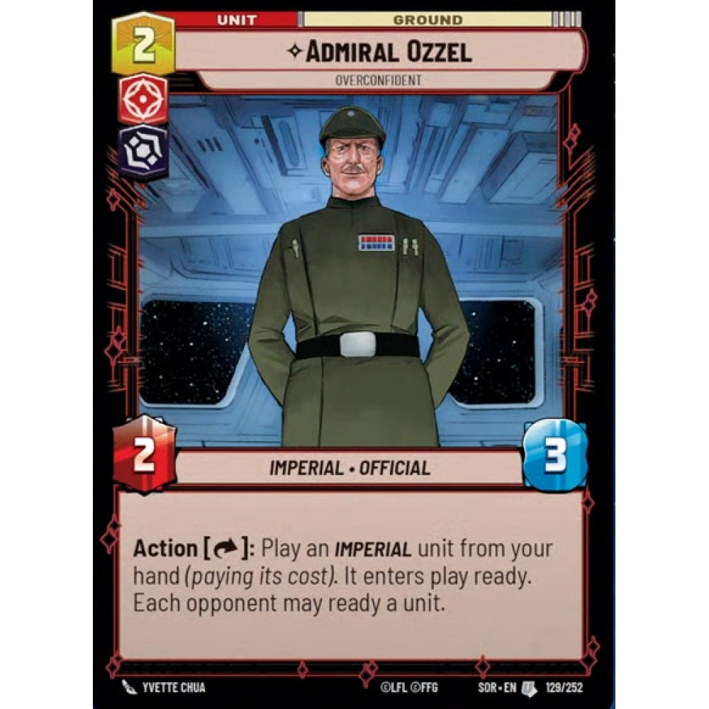 Admiral Ozzel, 129, U, Star Wars Unlimited, Sparks Of Rebellion