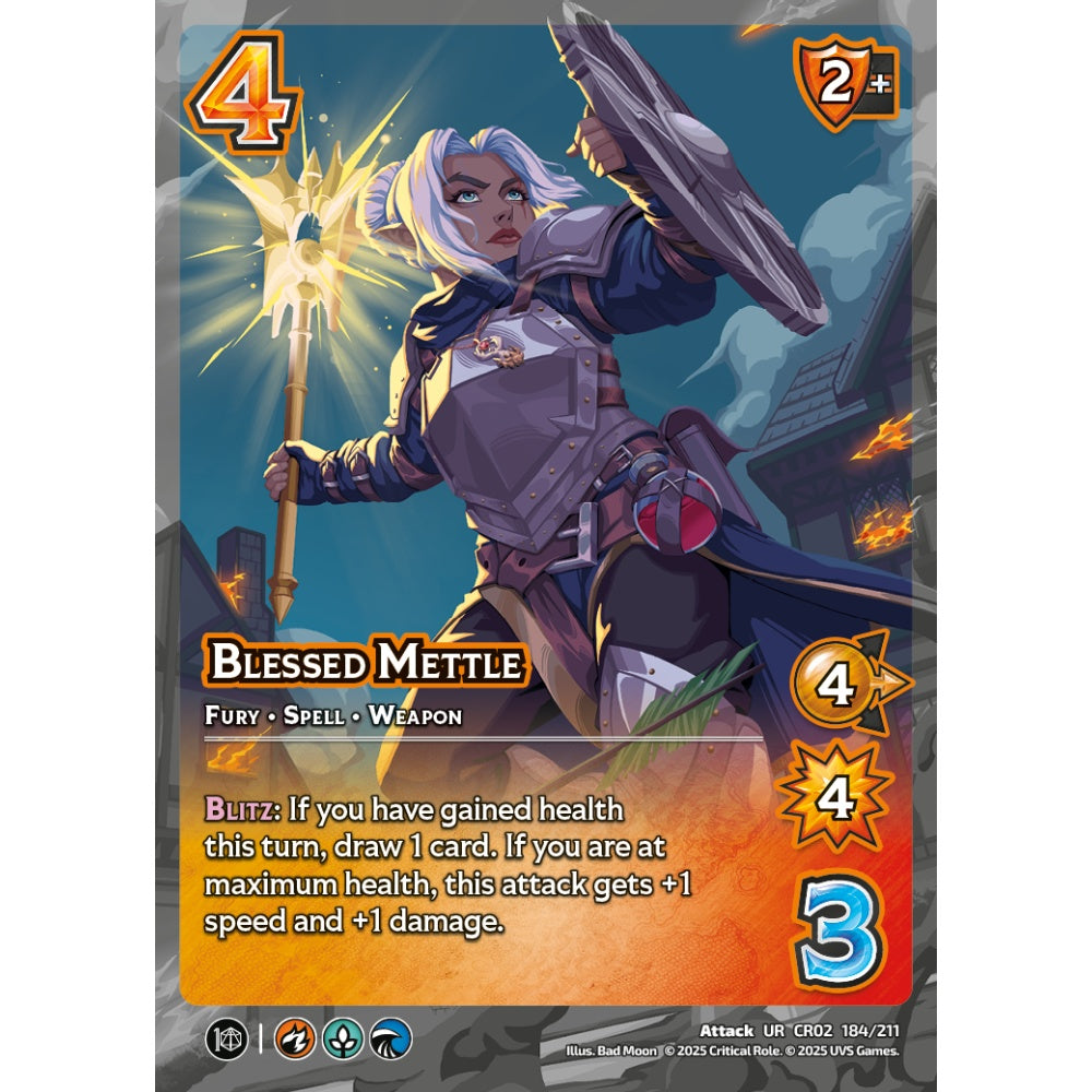 Blessed Mettle, 184/211, CR02, Universus, Critical Role: Heroes Of Exandria, Attack, UR