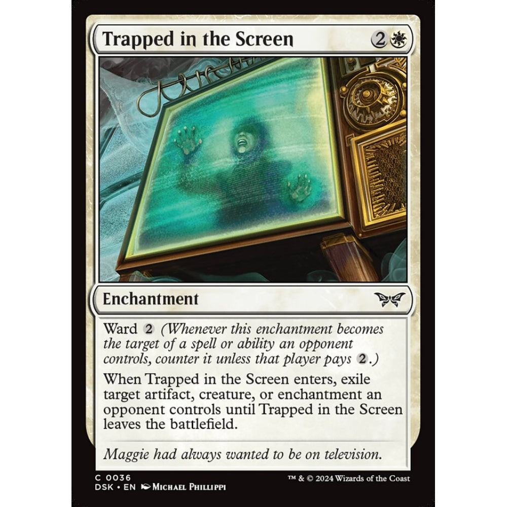 Trapped in the Screen, 36, common, Magic: The Gathering, Duskmourn: House of Horror