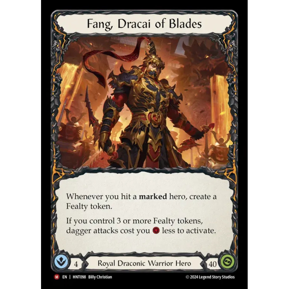Fang, Dracai of Blades HNT098 Majestic Flesh & Blood Trading Card Game The Hunted in Regular Art