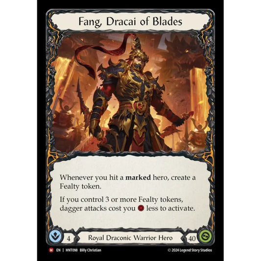 Fang, Dracai of Blades HNT098 Majestic Flesh & Blood Trading Card Game The Hunted in Regular Art