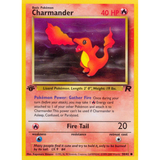 Charmander Common 50/82 Pokemon Card Game Team Rocket