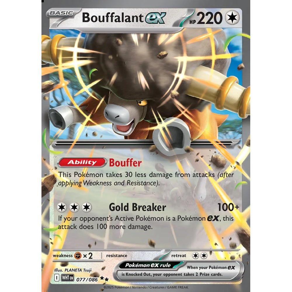Bouffalant ex Double Rare 077/086 Pokemon Card Game White Flare