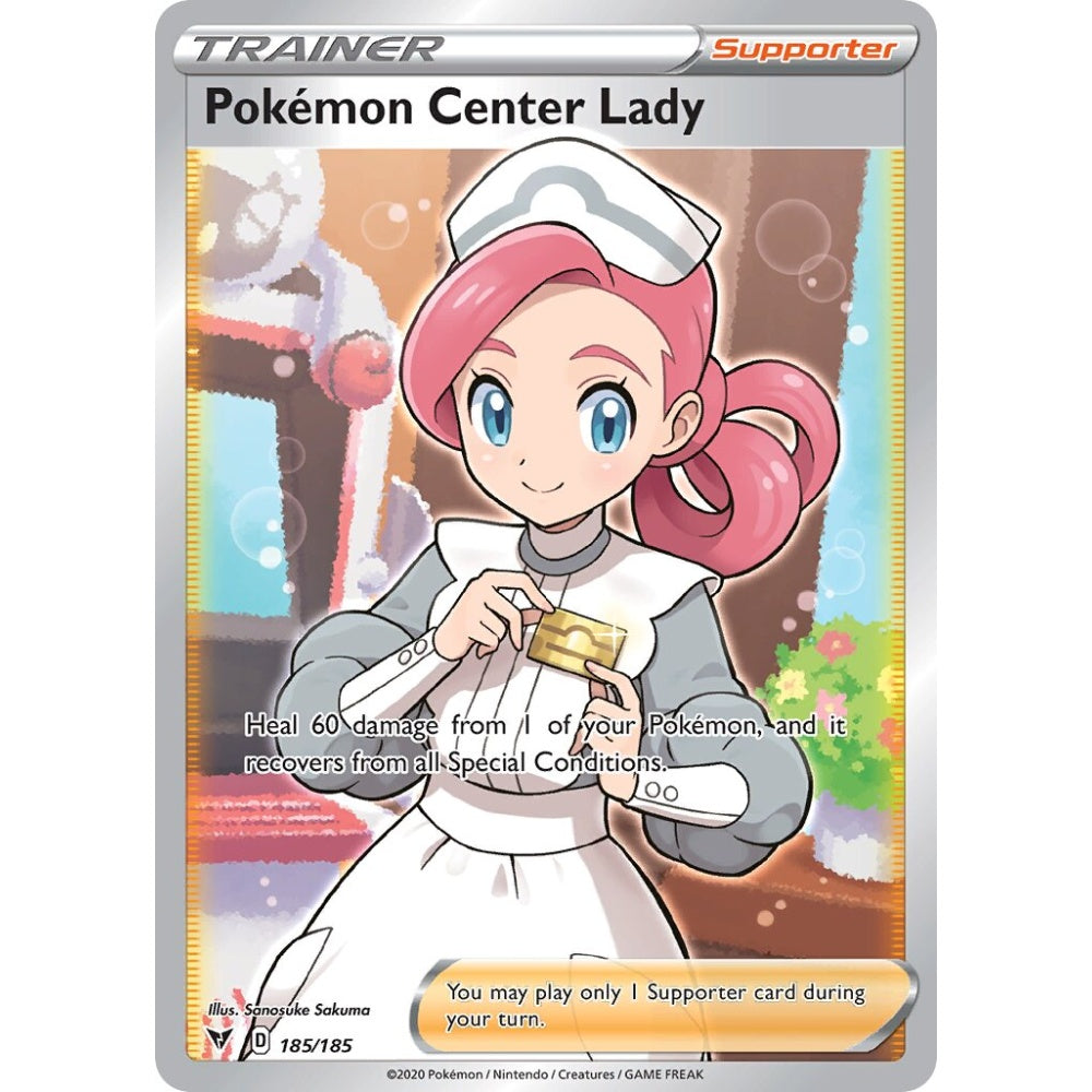 Pokémon Center Lady Rare Ultra 185/185 Pokemon Card Game Vivid Voltage