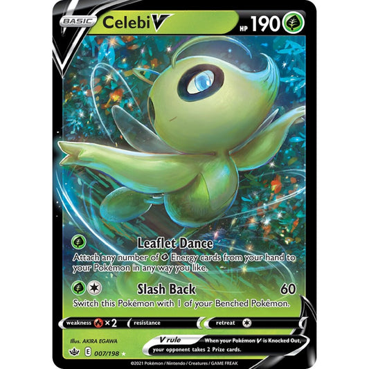 Celebi V Holo Rare V 007/198 Pokemon Card Game Chilling Reign