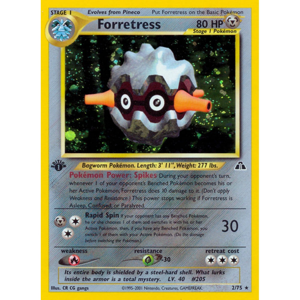 Forretress Holo Rare 2/75 Pokemon Card Game Neo Discovery
