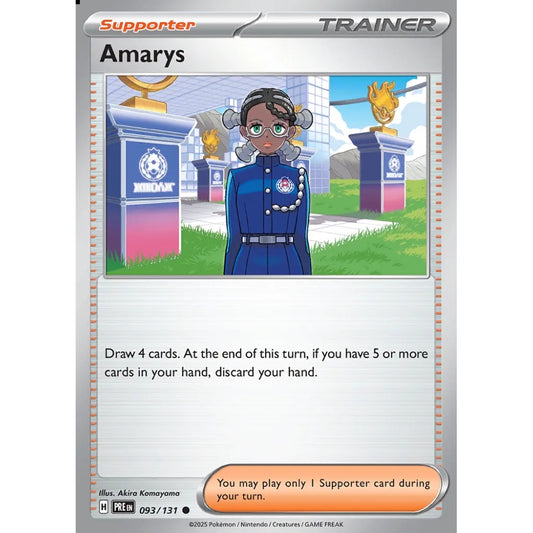 Amarys Common 093/131 Pokemon Card Game Prismatic Evolutions
