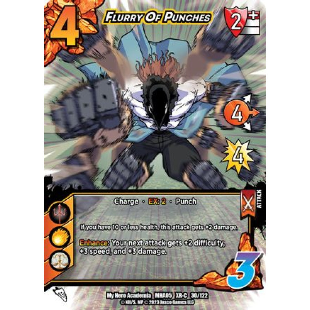 Flurry Of Punches, 30/122, XR-C, UniVersus, MHA05 Undaunted Raid