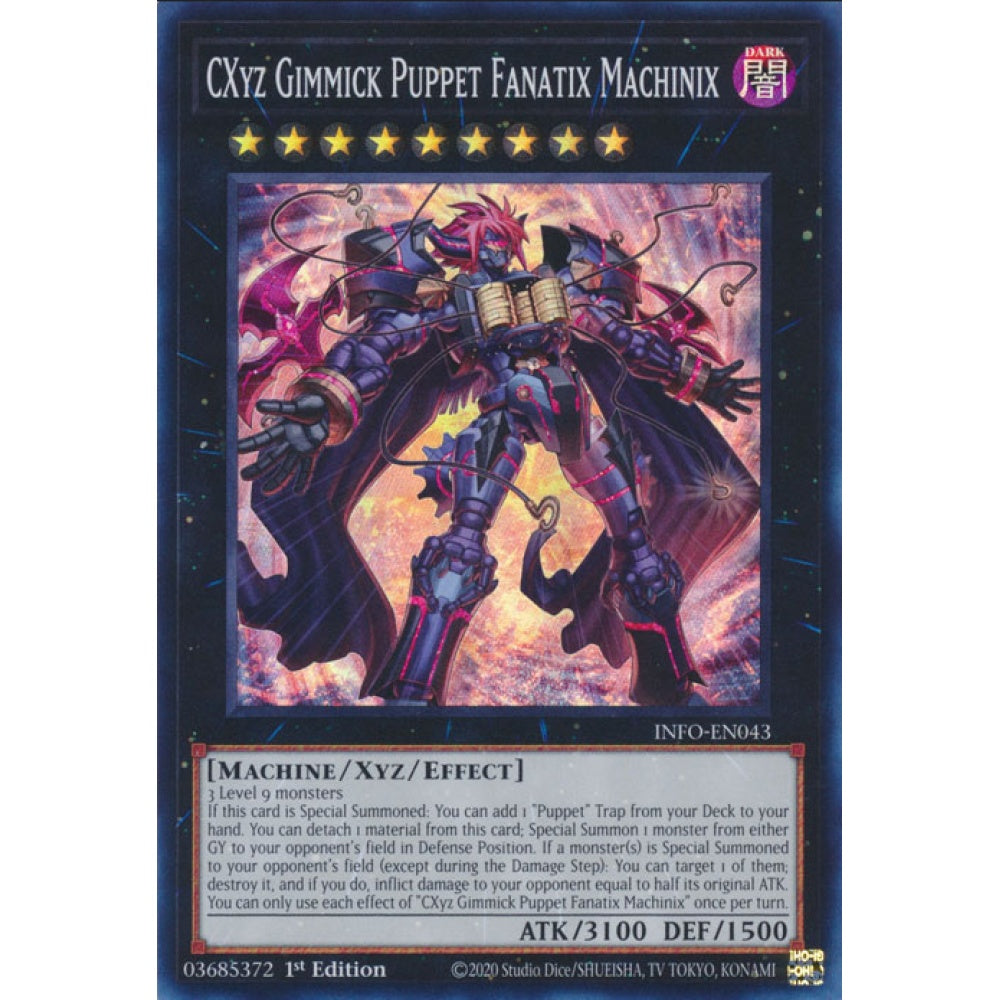 CXyz Gimmick Puppet Fanatix Machinix, INFO-EN043, Super Rare, Yu-Gi-Oh!, The Infinite Forbidden