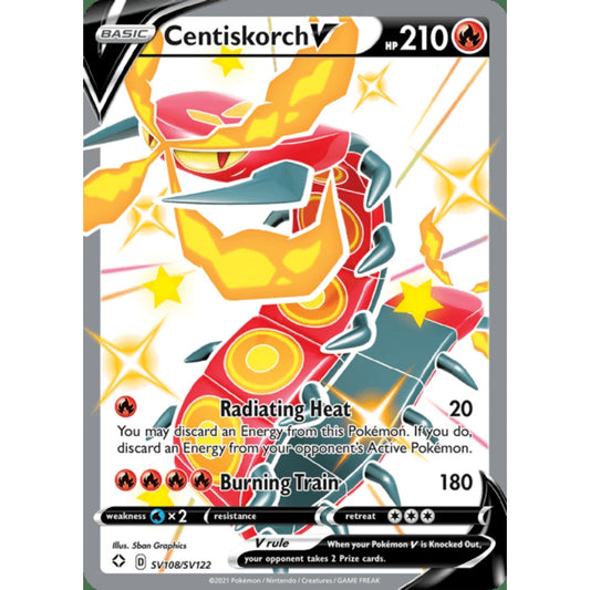 Centiskorch V Ultra Rare SV108/SV122 Pokemon Card Game Shining Fates