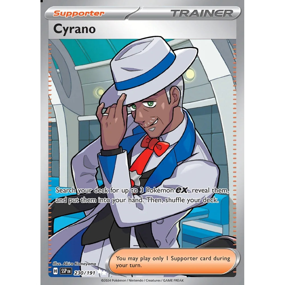 Cyrano Ultra Rare 230/191 Pokemon Card Game Surging Sparks