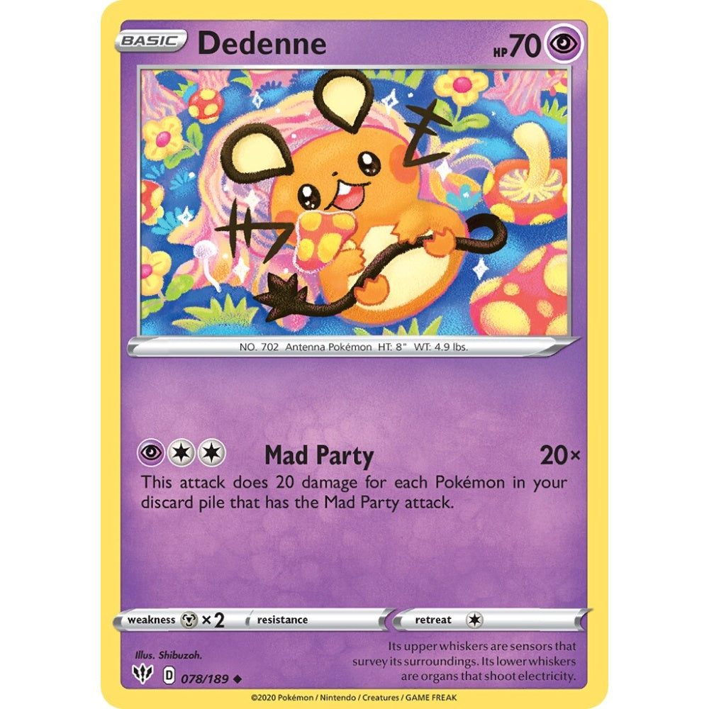 Dedenne Uncommon 078/189 Pokemon Card Game Darkness Ablaze
