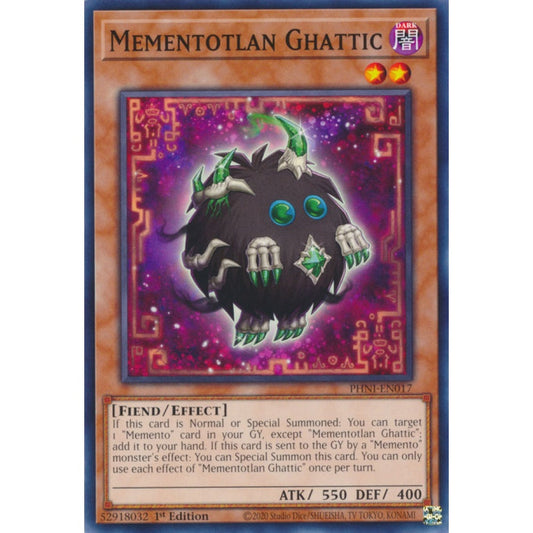 Mementotlan Ghattic PHNI-EN017 Common Common Yu-Gi-Oh Phantom Nightmare in Art