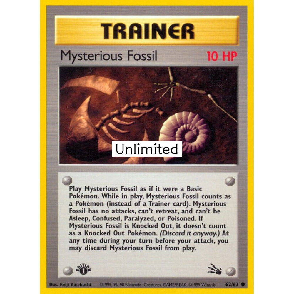 Mysterious Fossil Common 62/62 Pokemon Card Game Fossil