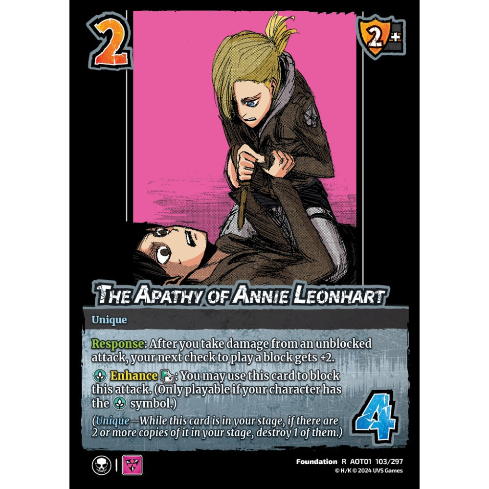 The Apathy of Annie Leonhart, 103/297, R, UniVersus, Attack on Titan: Battle for Humanity