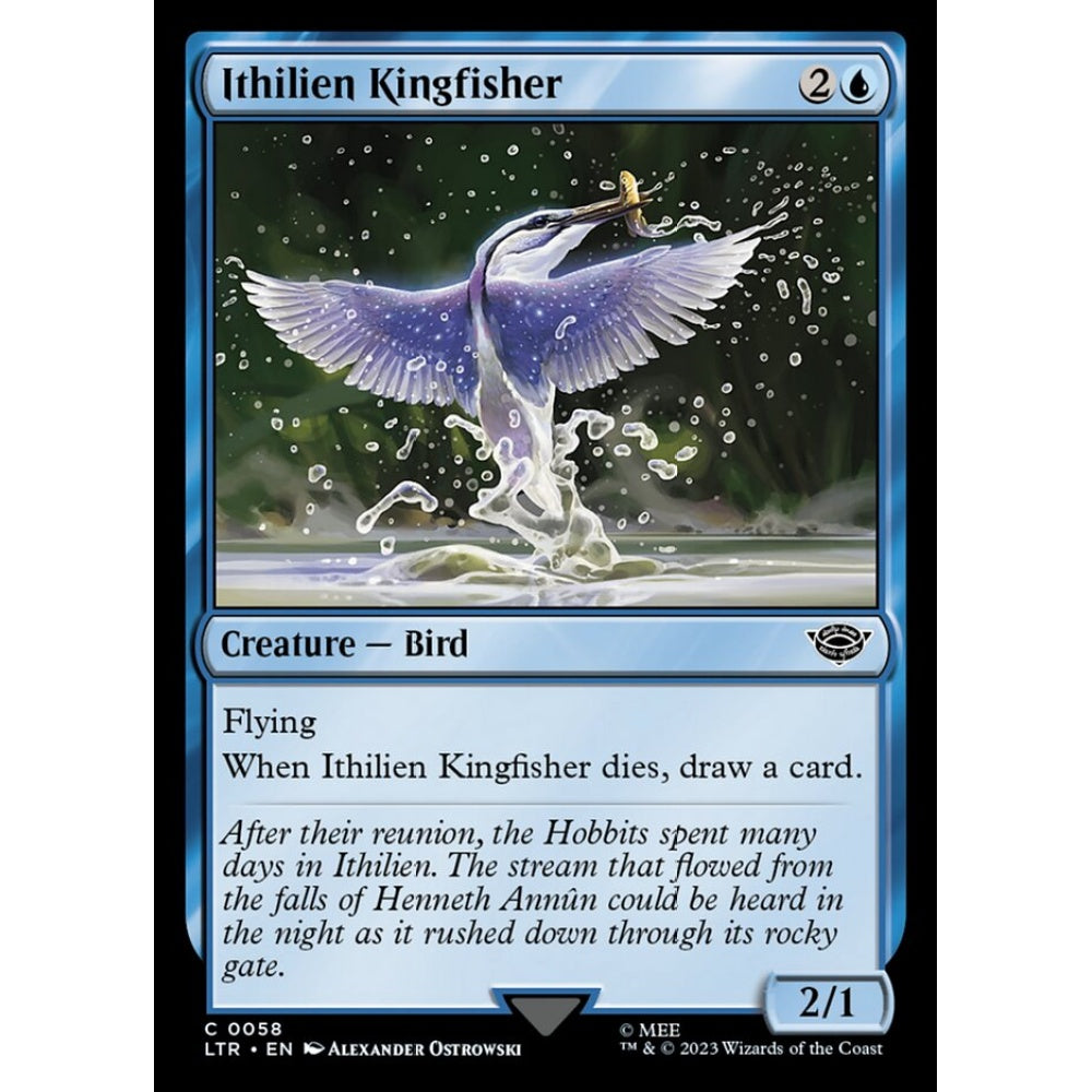 Ithilien Kingfisher, common, 58, Magic the Gathering, The Lord of the Rings: Tales of Middle-earth