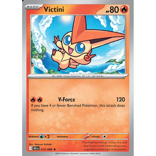 Victini Rare 012/086 Pokemon Card Game Black Bolt