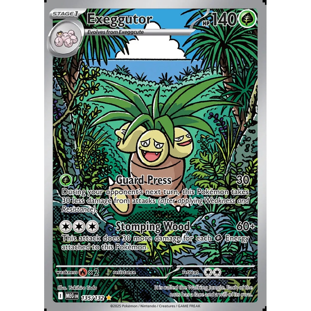 Exeggutor Illustration Rare 135/132 Pokemon Card Game Mega Evolution