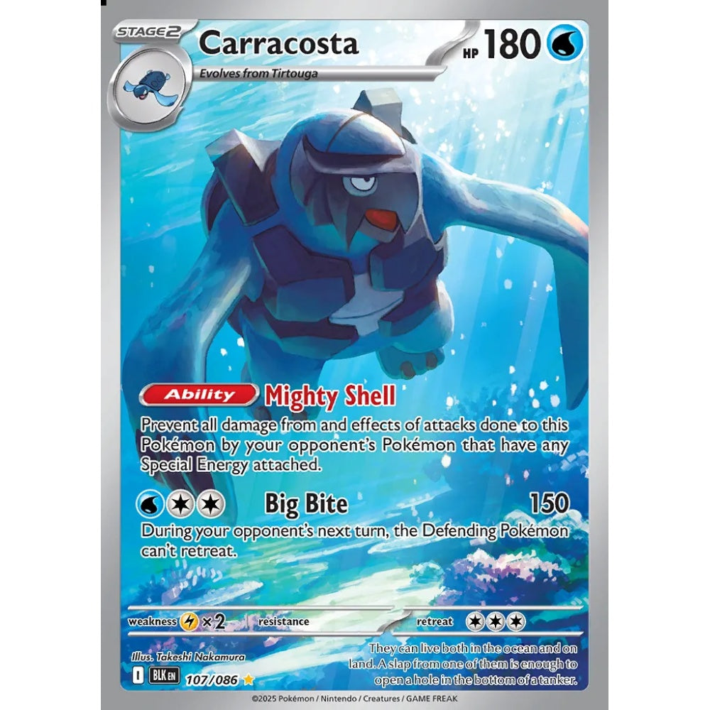 Carracosta Illustration Rare 107/086 Pokemon Card Game Black Bolt