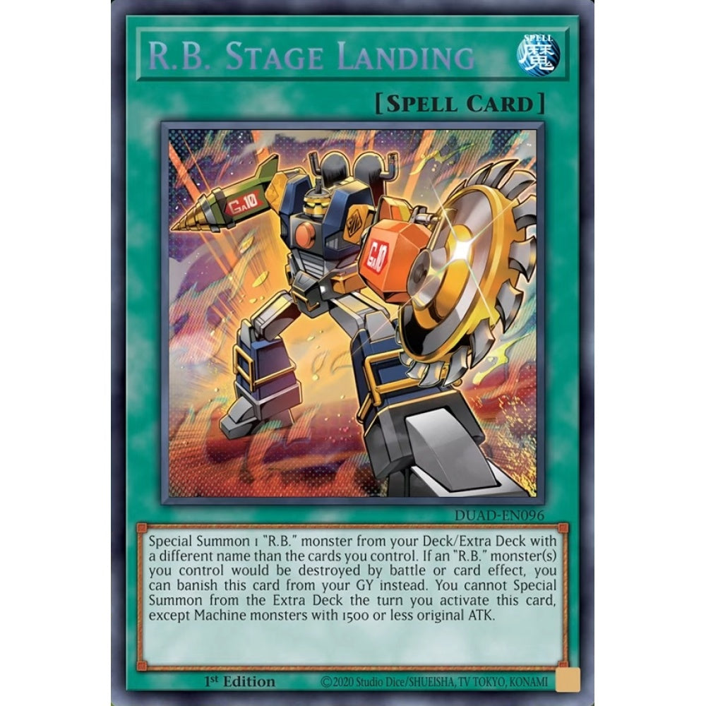 R.B. Stage Landing DUAD-EN096 Secret Secret Rare Yu-Gi-Oh Duelist's Advance in Art