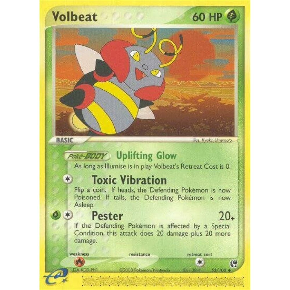 Volbeat Uncommon 53/100 Pokemon Card Game EX Sandstorm