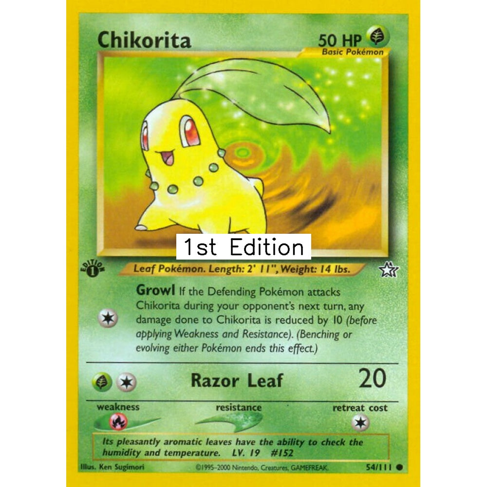 Chikorita Common 54/111 Pokemon Card Game Neo Genesis