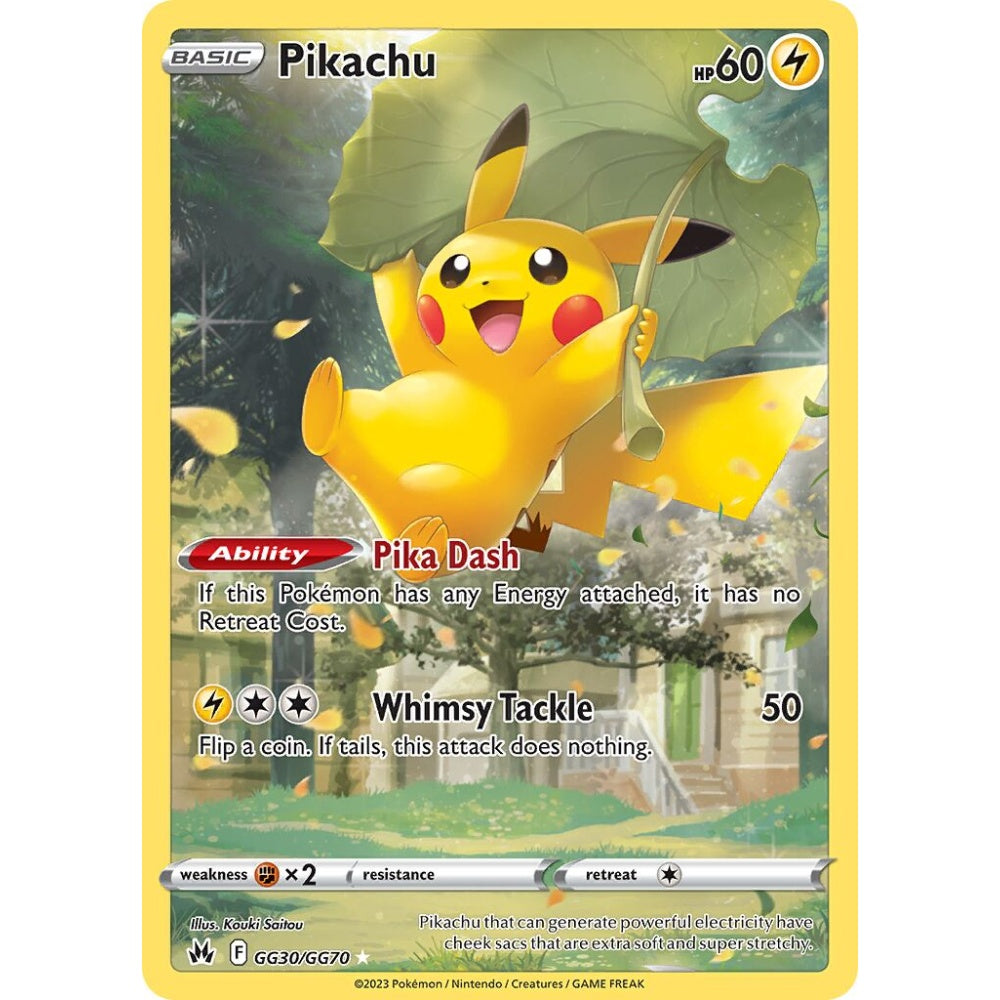 Pikachu Rare Holo GG30/GG70 Pokemon Card Game Crown Zenith