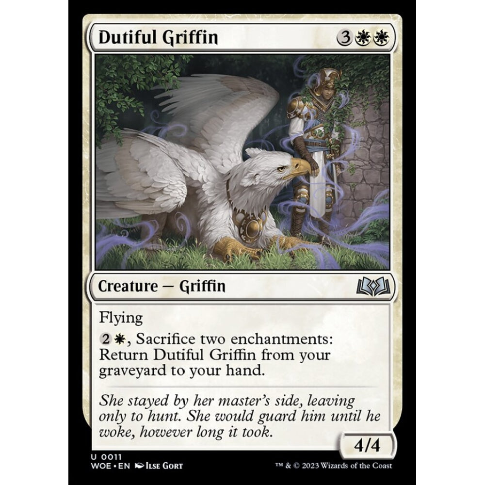 Dutiful Griffin, uncommon, 11, Magic the Gathering, Wilds of Eldraine