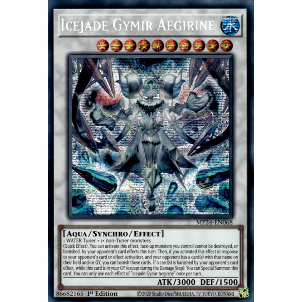Icejade Gymir Aegirine, MP24-EN068, Prismatic Secret Rare, Yu-Gi-Oh!, 25th Anniversary Tin: Dueling Mirrors