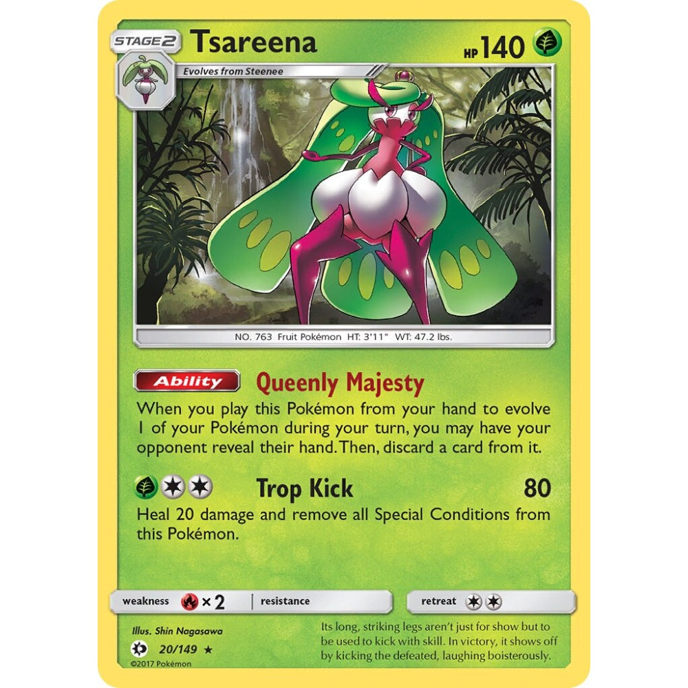 Tsareena Rare Holo 20/149 Pokemon Card Game Sun & Moon