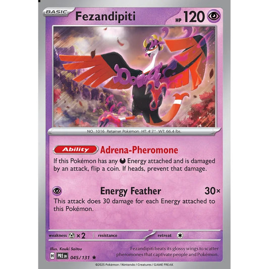 Fezandipiti Rare 045/131 Pokemon Card Game Prismatic Evolutions