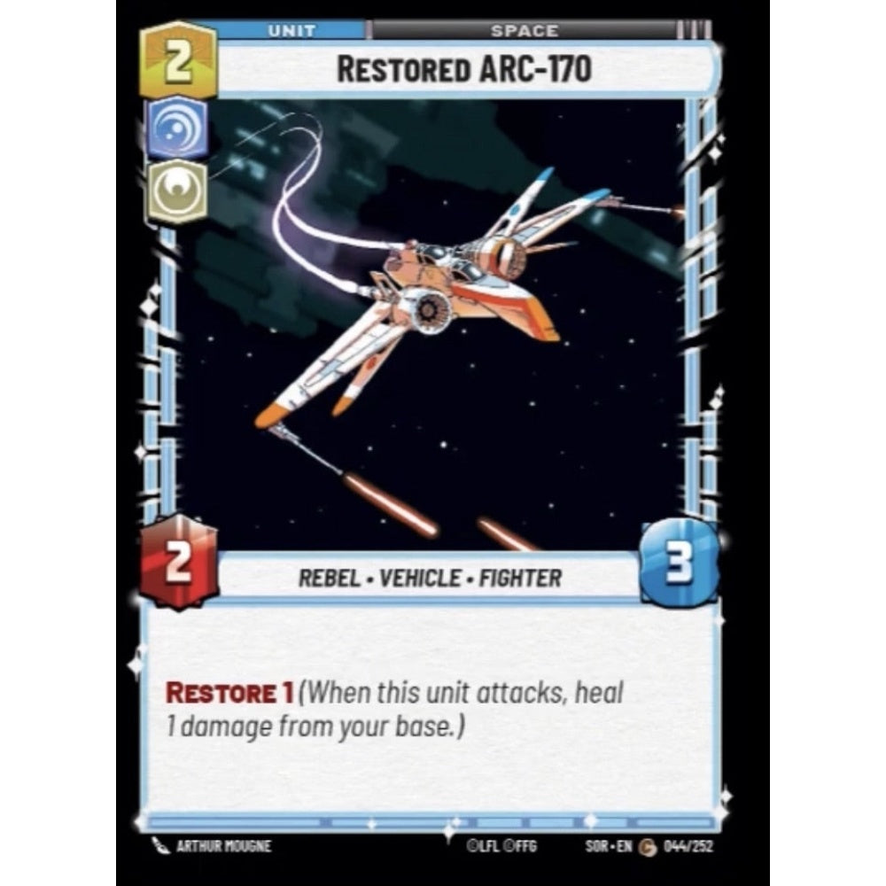 Restored ARC-170, 44, C, Star Wars Unlimited, Sparks Of Rebellion