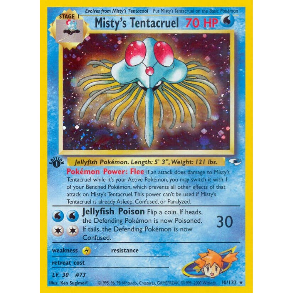 Misty's Tentacruel Rare Holo 10/132 Pokemon Card Game Gym Heroes