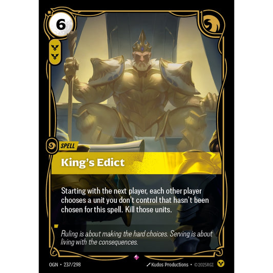 King's Edict OGN-237/298 Riftbound Card Game Origins Rare