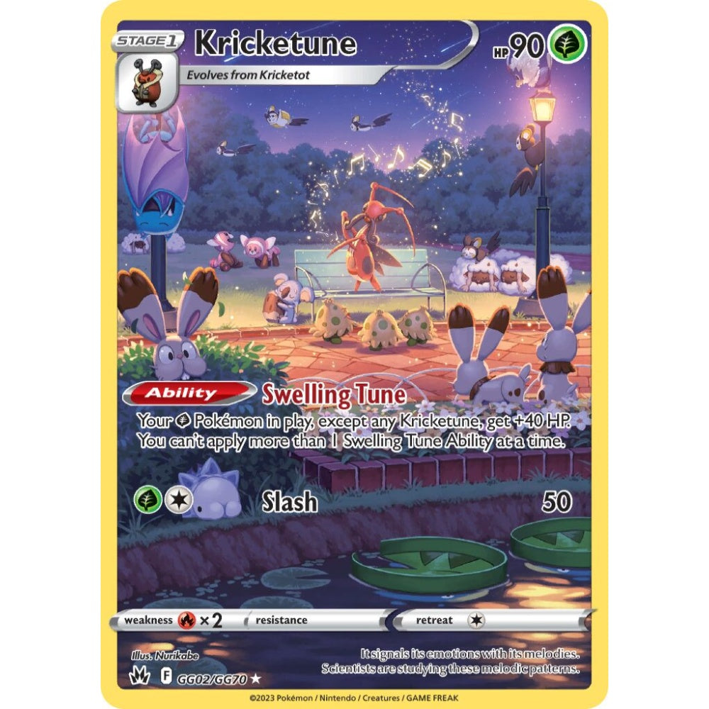 Kricketune Rare Holo GG02/GG70 Pokemon Card Game Crown Zenith
